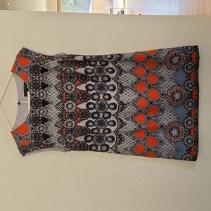 Banana Republic black/grey/orange shift dress/tunic, size 4P